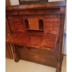 Sekretera Biedermeier ok. 1830r brzoza w kolorze mahoniu nr H185