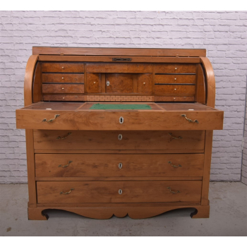 Sekretera cylindryczna Biedermeier XIXw jesion Nr L161