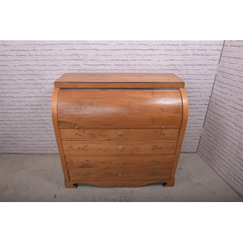 Sekretera cylindryczna Biedermeier XIXw jesion Nr L161