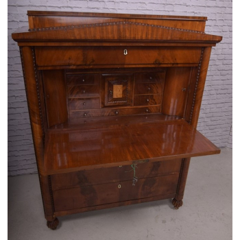 Sekretera Biedermeier XIXw mahoń Nr j57